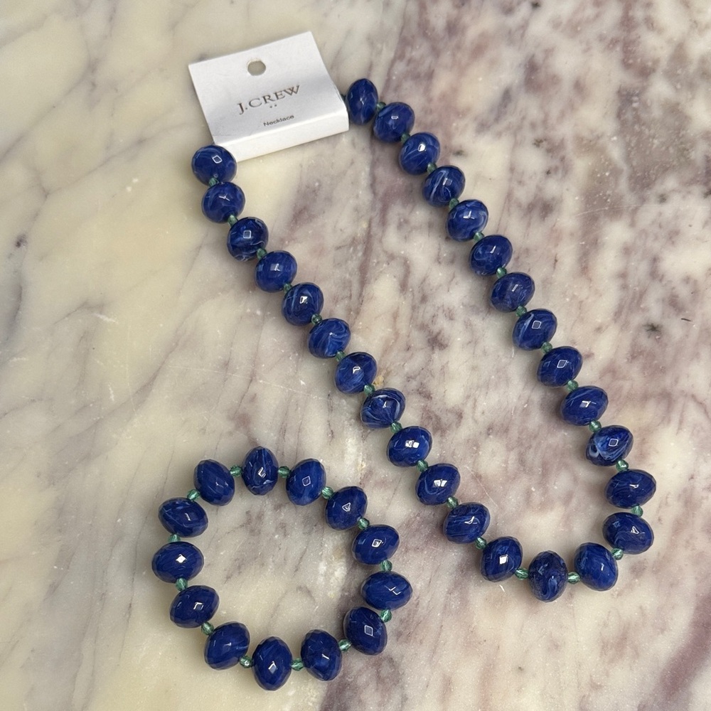 J. Crew Cobalt Blue Faceted Bead Necklace and Bracelet Set - Picture 5 of 7